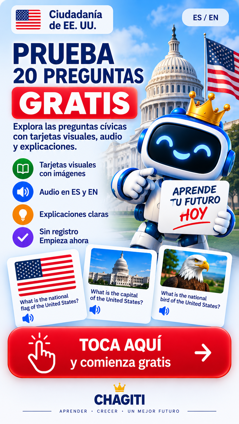Free visual U.S. citizenship practice